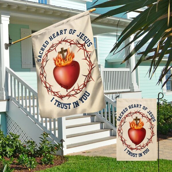 Sacred Heart of Jesus Flag: I Trust In You - Catholic Banner TQN1334F - Image 4