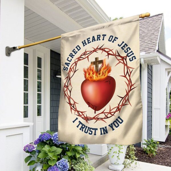 Sacred Heart of Jesus Flag: I Trust In You - Catholic Banner TQN1334F