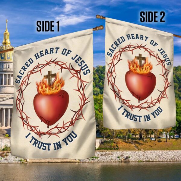 Sacred Heart of Jesus Flag: I Trust In You - Catholic Banner TQN1334F - Image 2