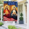 Sacred Heart & Immaculate Heart American Flag T-Shirt - TQN1300F