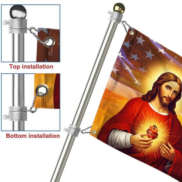 Sacred Heart & Immaculate Heart American Grommet Flag - Image 5