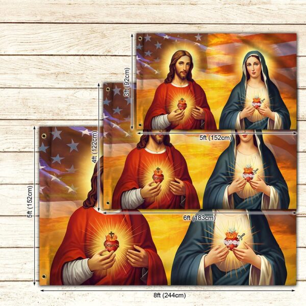 Sacred Heart & Immaculate Heart American Grommet Flag - Image 4