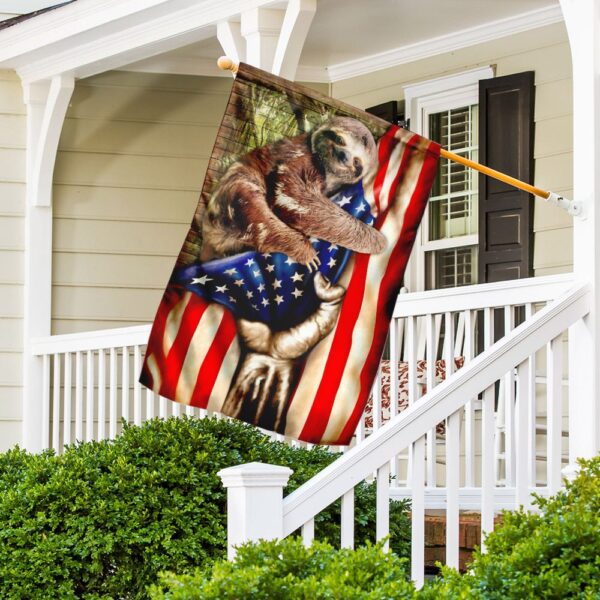 Sloth American Flag: Patriotic Slow-Motion Fun - Image 3