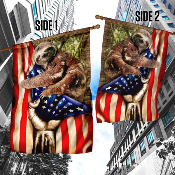 Sloth American Flag: Patriotic Slow-Motion Fun - Image 4