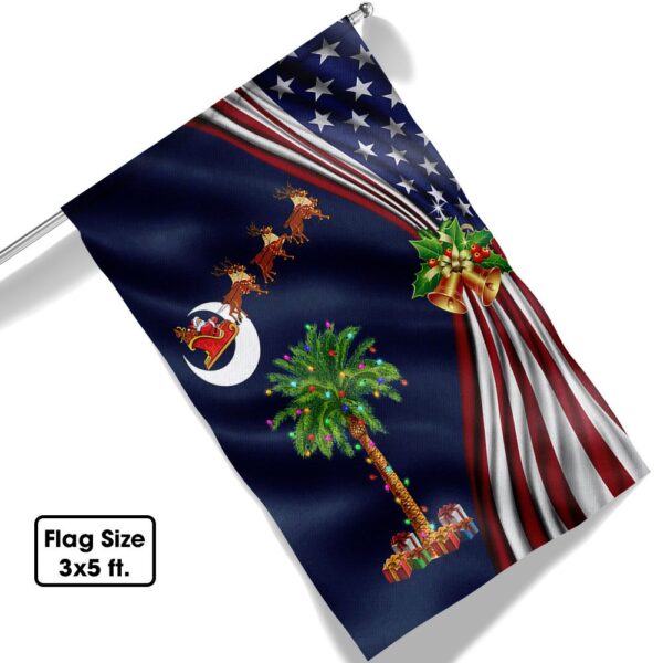 South Carolina Christmas Flag: Santa & Palmetto Tree Design - Image 6