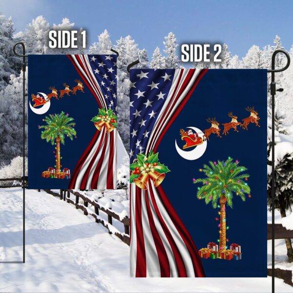 South Carolina Christmas Flag: Santa & Palmetto Tree Design - Image 5