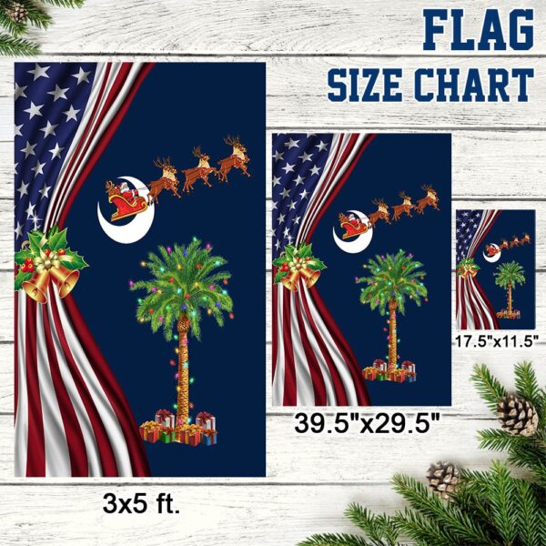 South Carolina Christmas Flag: Santa & Palmetto Tree Design - Image 7