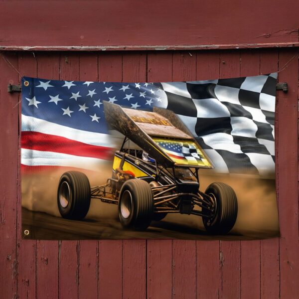 Sprint Car Grommet Flag: American Dirt Track Racing TQN1387GF - Image 4