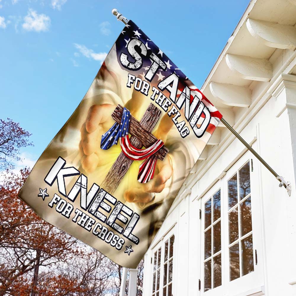 Stand For The Flag, Kneel For The Cross: American Flag Display - Image 3