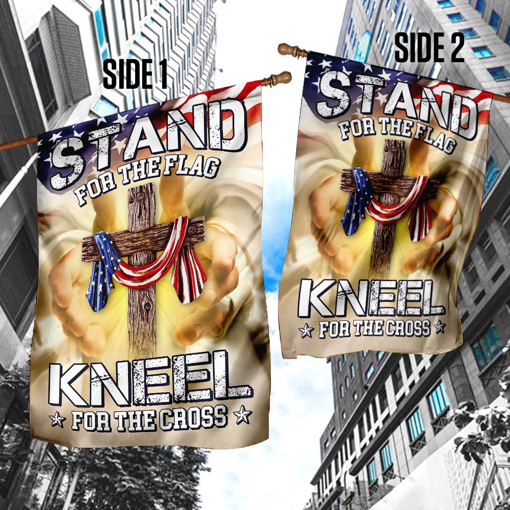 Stand For The Flag, Kneel For The Cross: American Flag Display - Image 4