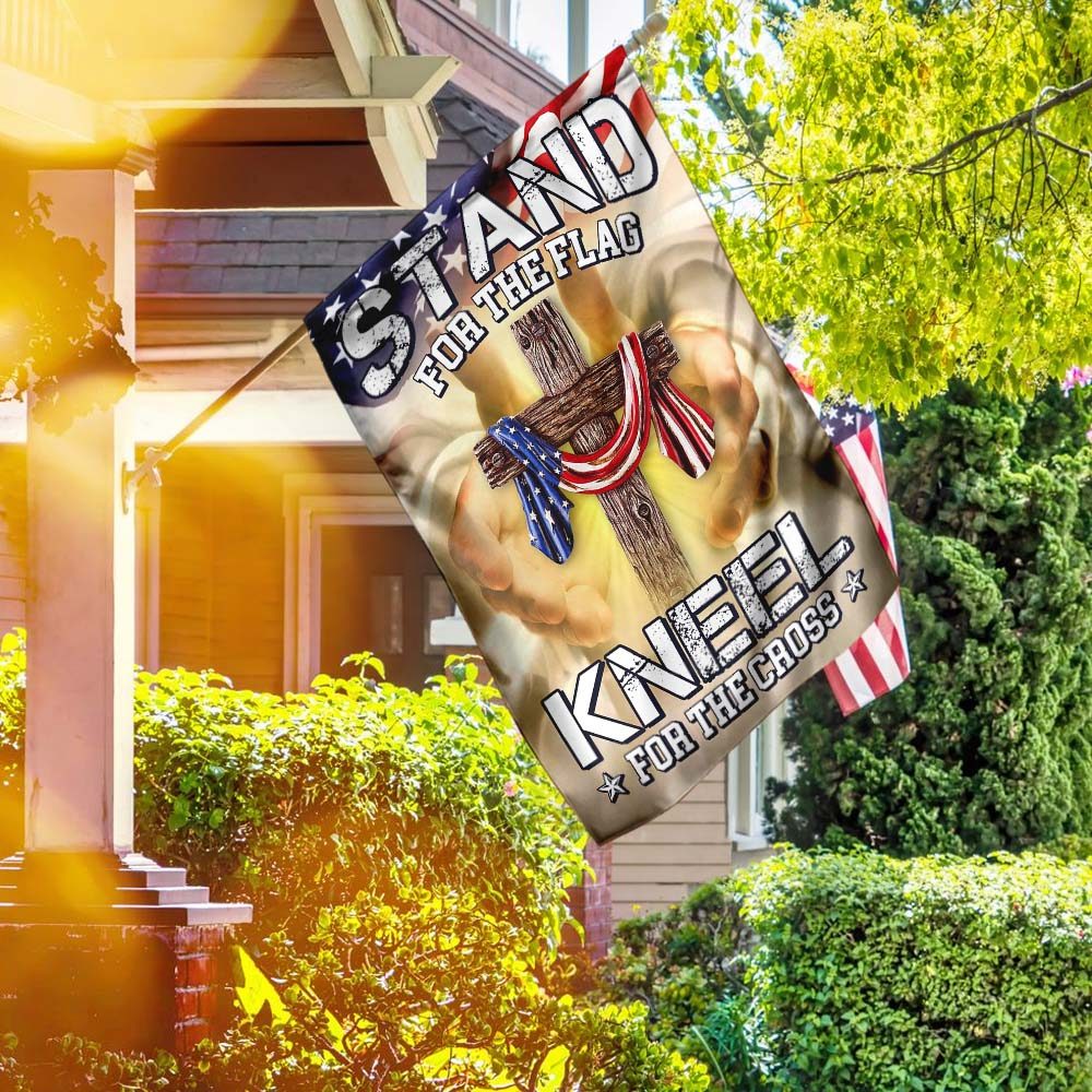 Stand For The Flag, Kneel For The Cross: American Flag Display - Image 2