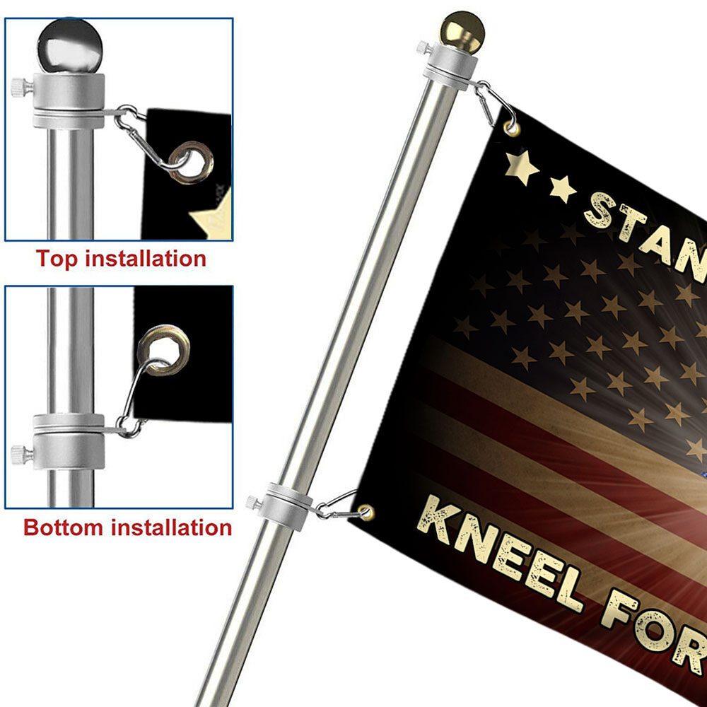Stand For The Flag Kneel For The Cross Grommet Flag QNK105GF - Image 8