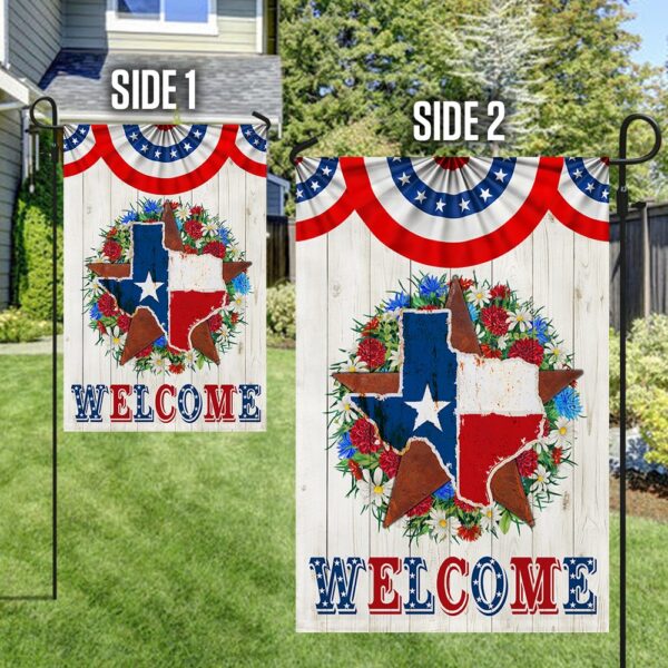 Star Texas Map Welcome Flag: TQN1381F - Texas Home Decor - Image 4