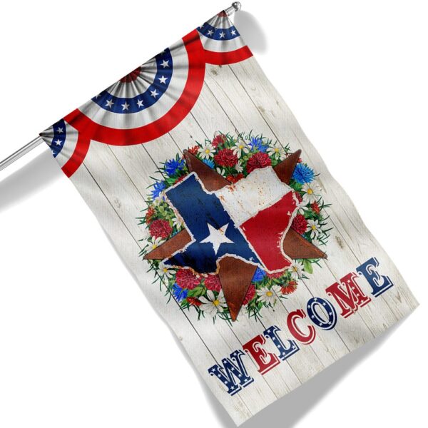 Star Texas Map Welcome Flag: TQN1381F - Texas Home Decor - Image 5