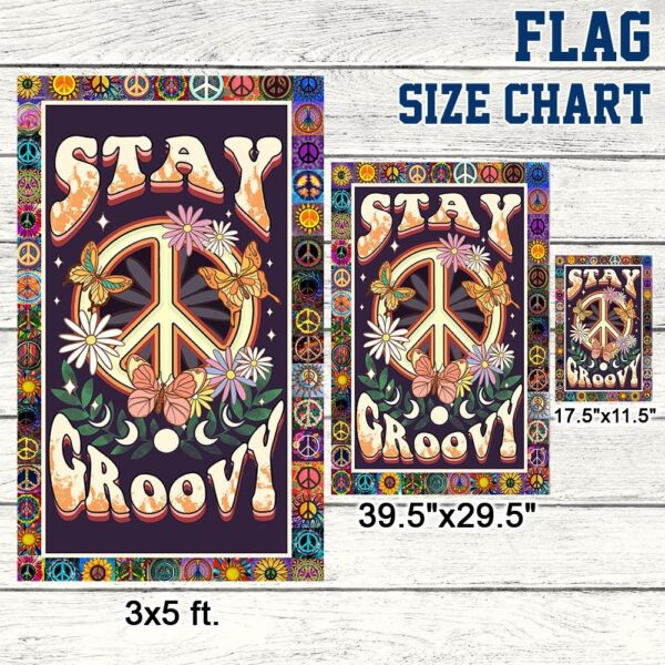 Stay Groovy Hippie Flag: Peace Sign & Tie-Dye Decor - Image 7