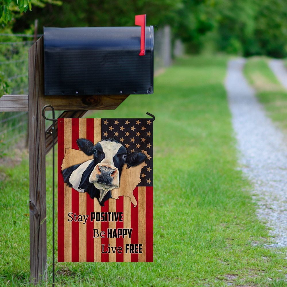 American Cow Flag: Stay Positive, Be Happy, Live Free - Image 9