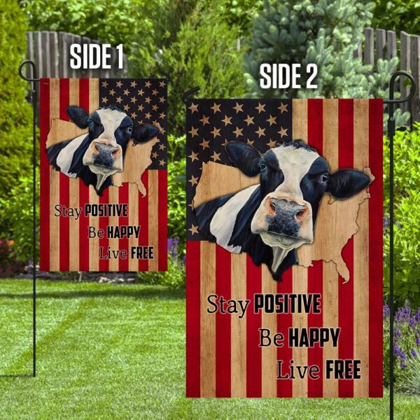 American Cow Flag: Stay Positive, Be Happy, Live Free - Image 8