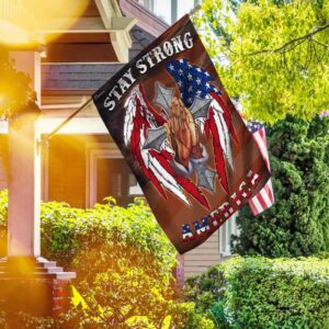 Stay Strong America: Christian Cross Flag - Patriotic Faith Decor