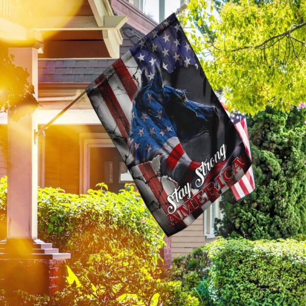 Stay Strong America Patriotic Horse Flag - Image 2