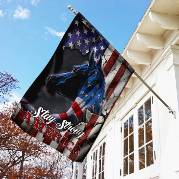 Stay Strong America Patriotic Horse Flag - Image 3