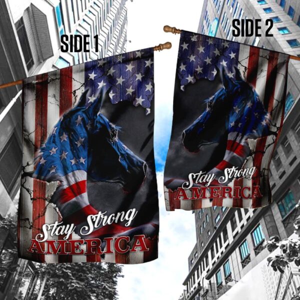 Stay Strong America Patriotic Horse Flag - Image 4