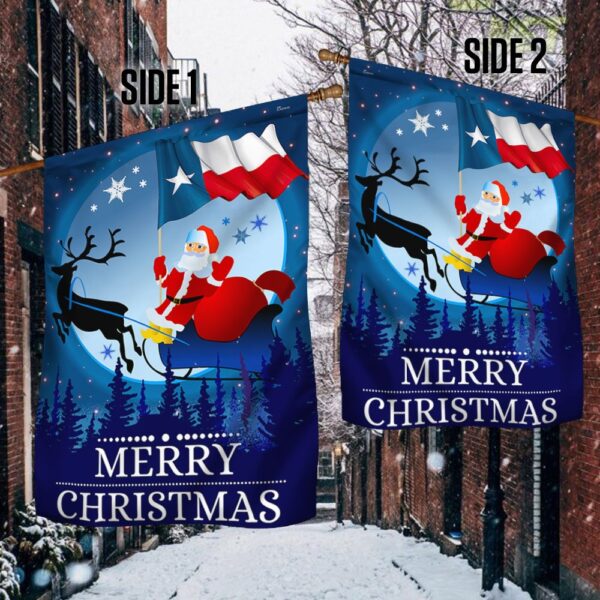 Texas Christmas Flag Santa Sleigh Decoration - Image 2