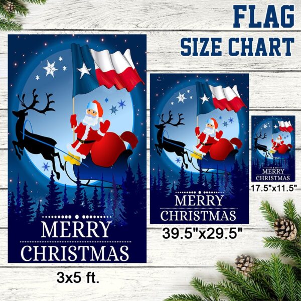 Texas Christmas Flag Santa Sleigh Decoration - Image 7