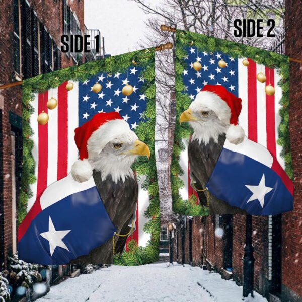 Texas Eagle Christmas Flag: Festive Holiday Decor TQN768F - Image 2