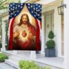 Sacred Heart of Jesus American Flag T-Shirt - TQN1299F