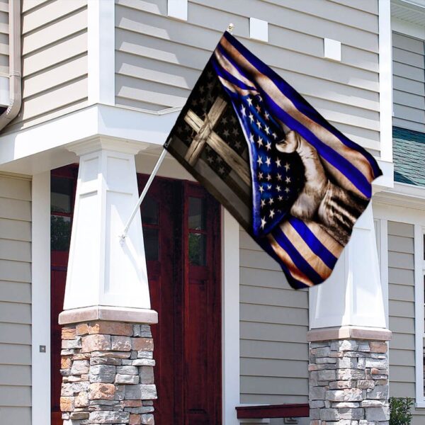The Thin Blue Line Christian Cross. America U.S. Flag THB2062F - Image 4
