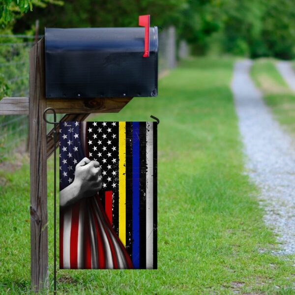 Thin Blue Red Gold Line Flag PS425Fv1: Police Support PS4 Controller Skin - Image 9