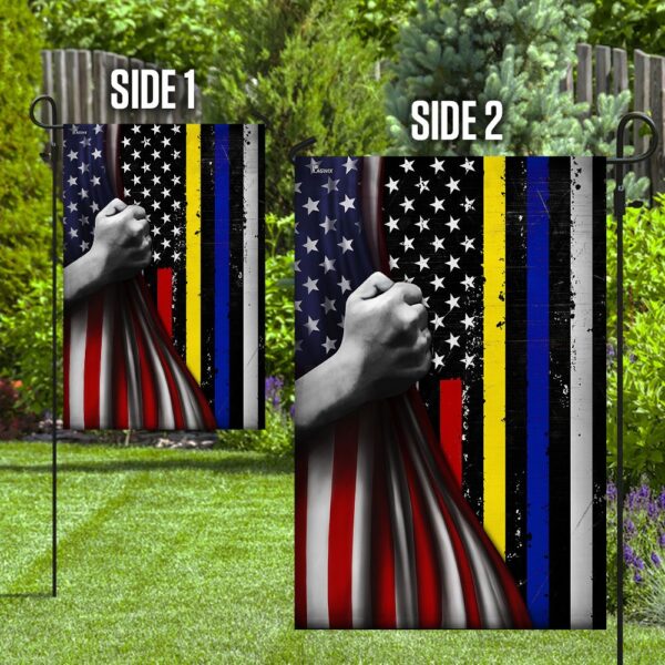 Thin Blue Red Gold Line Flag PS425Fv1: Police Support PS4 Controller Skin - Image 8