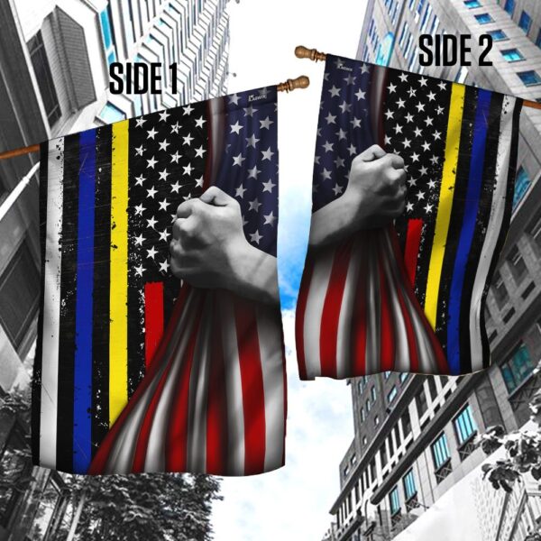 Thin Blue Red Gold Line Flag PS425Fv1: Police Support PS4 Controller Skin - Image 4