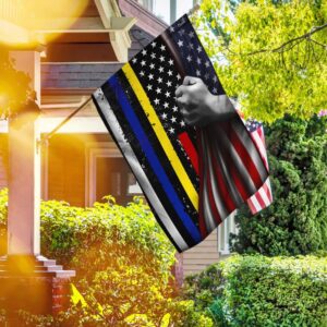 Thin Blue Red Gold Line Flag PS425Fv1: Police Support PS4 Controller Skin