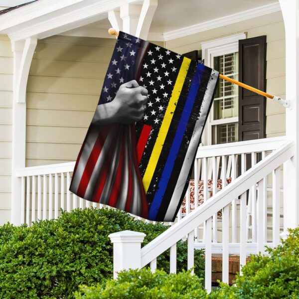 Thin Blue Red Gold Line Flag PS425Fv1: Police Support PS4 Controller Skin - Image 5