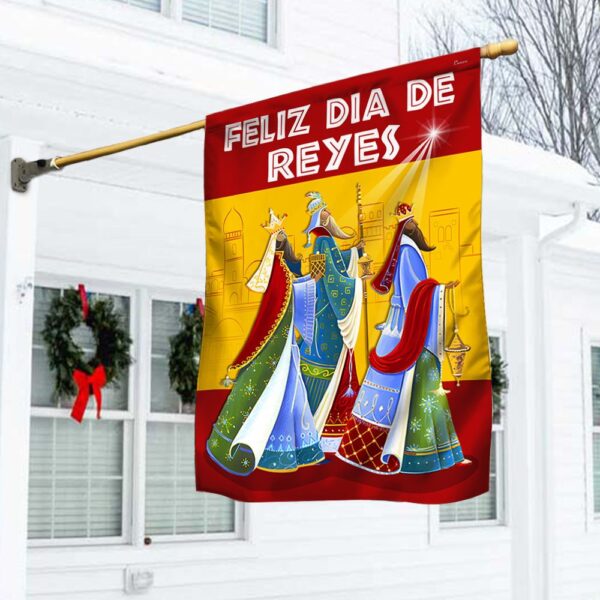 Three Kings Day Spain Flag: Feliz Dia De Reyes Celebration Decor MLN797F