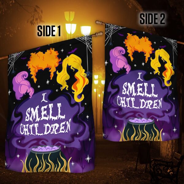 Three Witches Halloween Flag: I Smell Children - MLN541F - Image 2