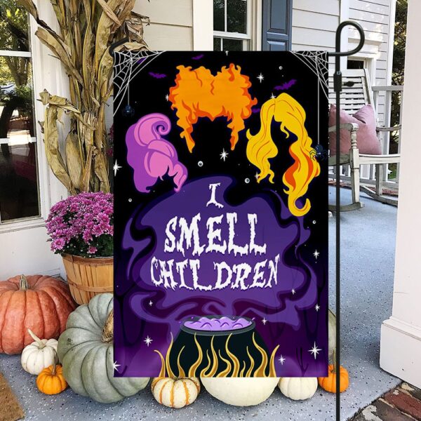 Three Witches Halloween Flag: I Smell Children - MLN541F - Image 3