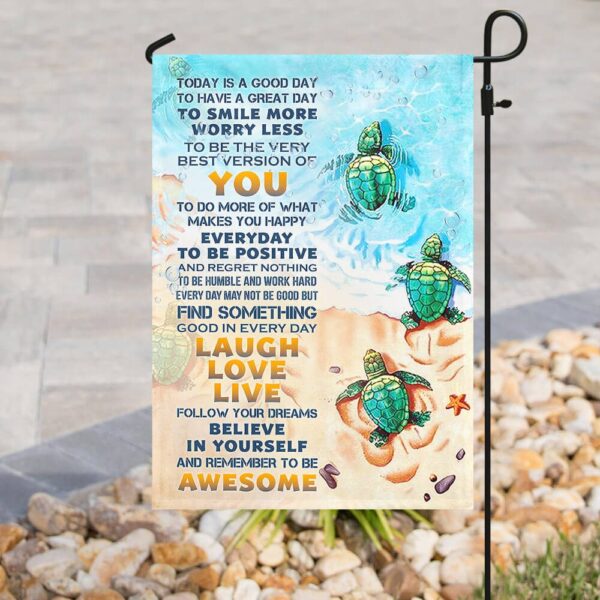Today Is A Good Day Turtle Flag: Beach Decor & Turtle Lover Gifts - Image 10