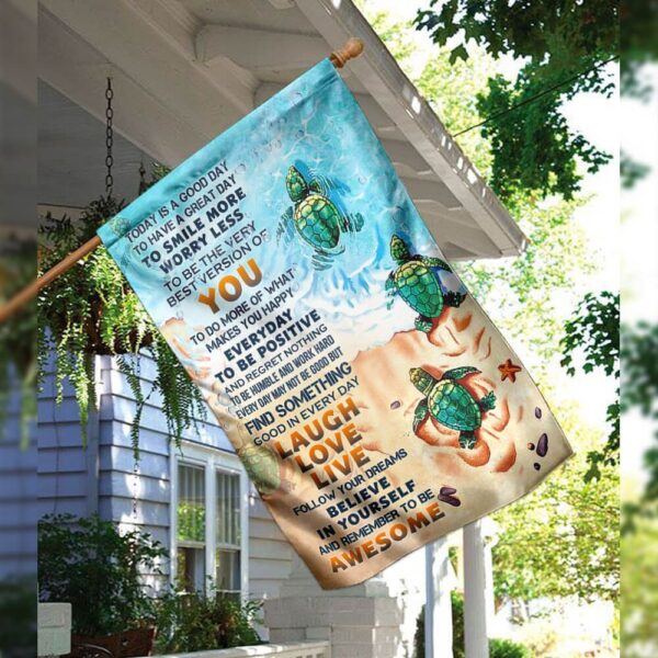 Today Is A Good Day Turtle Flag: Beach Decor & Turtle Lover Gifts - Image 4