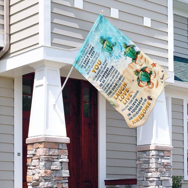 Today Is A Good Day Turtle Flag: Beach Decor & Turtle Lover Gifts - Image 3