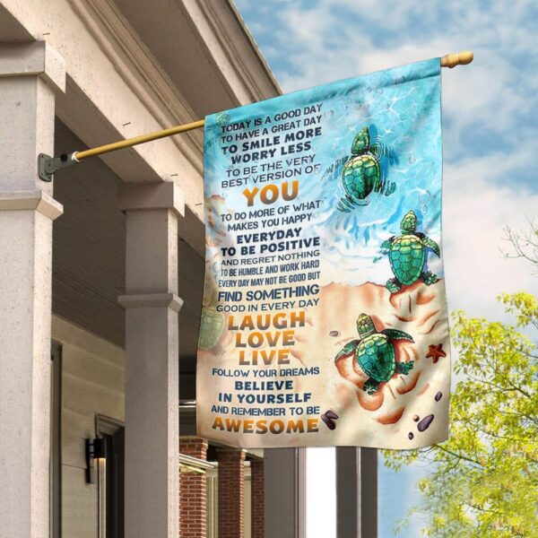 Today Is A Good Day Turtle Flag: Beach Decor & Turtle Lover Gifts - Image 6