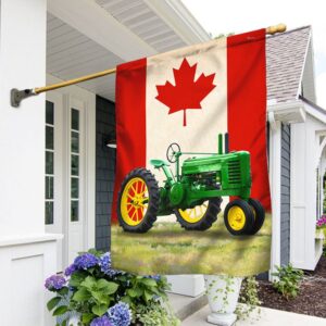 Canadian Flag Tractor T-Shirt: Proud Farmer Apparel