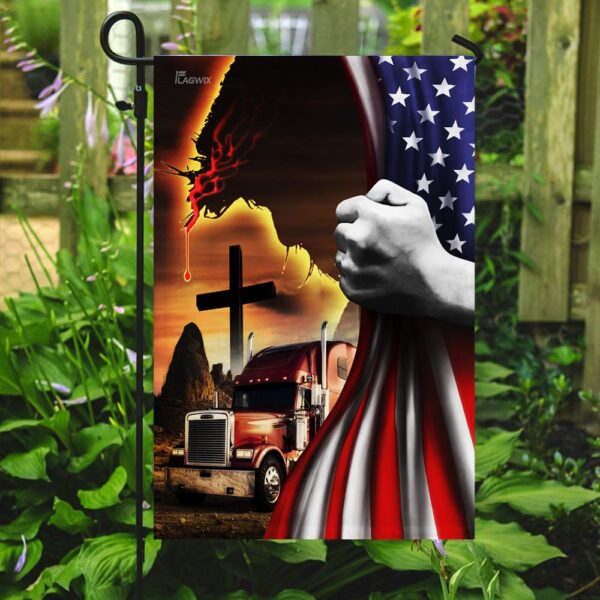 Trucker Jesus Flag: Christian American Flag THH2369F - Image 7