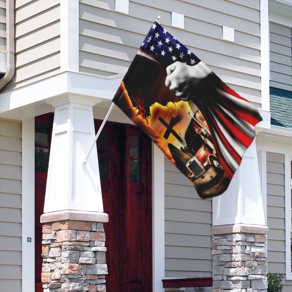 Trucker Jesus Flag: Christian American Flag THH2369F - Image 4