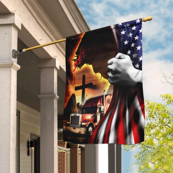 Trucker Jesus Flag: Christian American Flag THH2369F