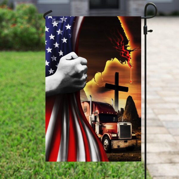 Trucker Jesus Flag: Christian American Flag THH2369F - Image 6