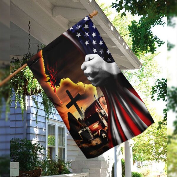 Trucker Jesus Flag: Christian American Flag THH2369F - Image 3