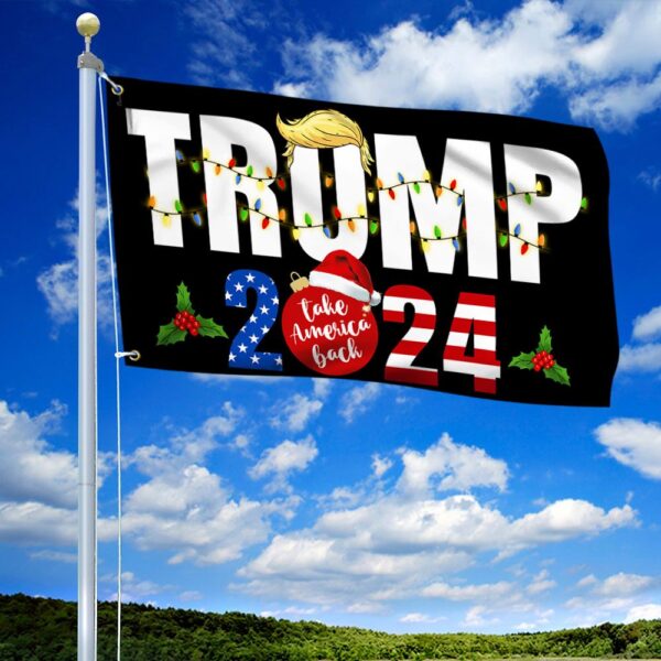 Trump 2024 Christmas Flag: Take America Back - Image 2