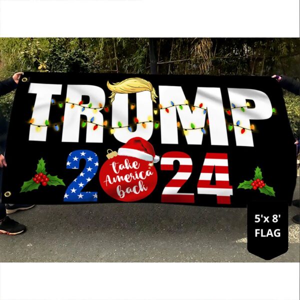 Trump 2024 Christmas Flag: Take America Back - Image 4